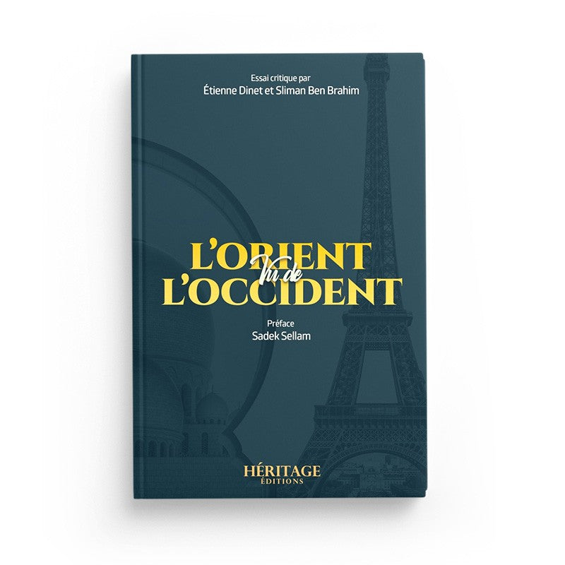 Livre "L'Orient vu de l'Occident" par Étienne Dinet et Sliman Ben Brahim, édition Héritage, couverture avec illustration artistique.