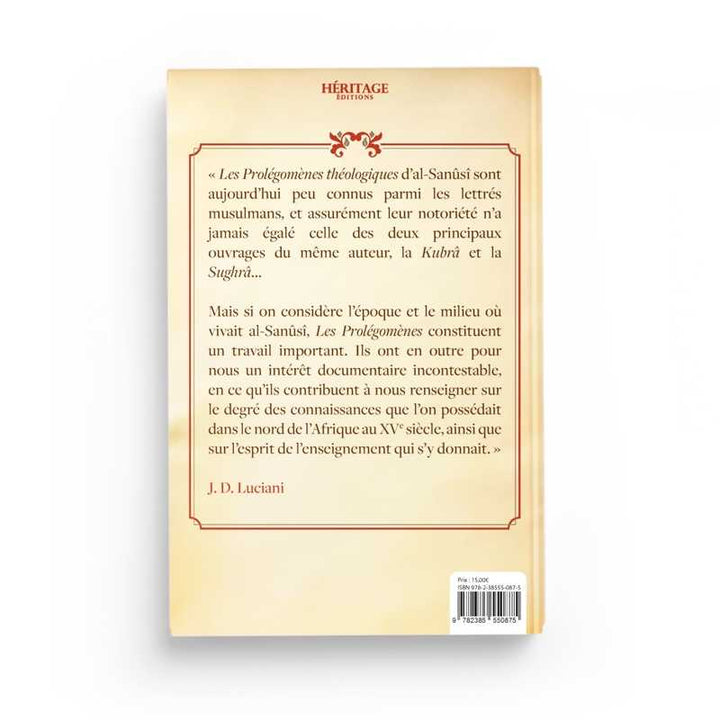 Les Prolégomènes Théologiques - Al-Sanûsî - Éditions Héritage