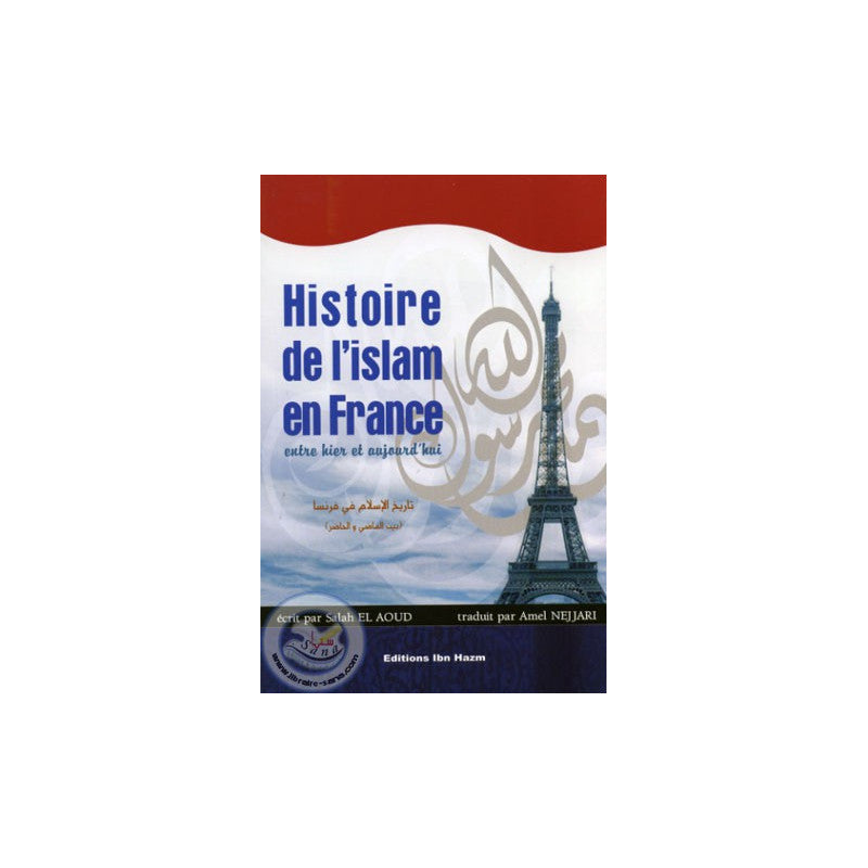 Livre Histoire de l'Islam en France de Dar Ibn Hazm, couverture avec titre et illustrations sur fond blanc.