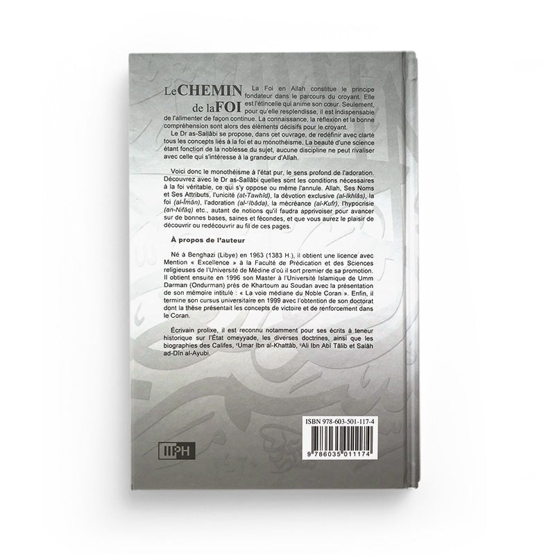 Livre "Le Chemin De La Foi" de Dr Ali Sallaabi, publié par IIPH, ouvert avec pages visibles et couverture bleue.