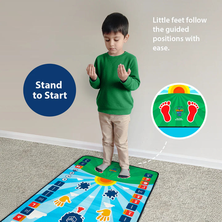 Tapis de Prière Interactif Intelligent pour Enfant - Bleu