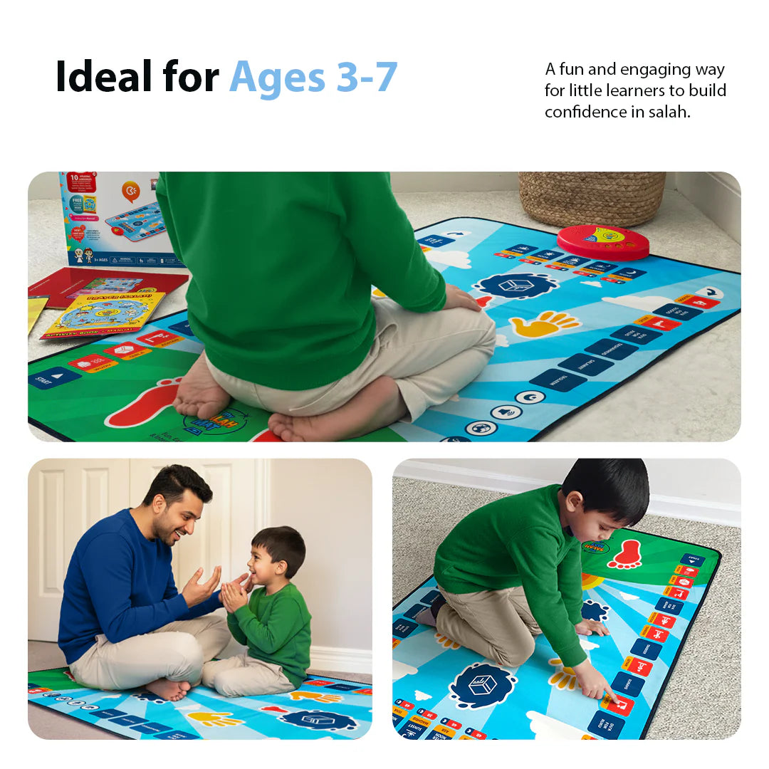 Tapis de Prière Interactif Intelligent pour Enfant - Bleu