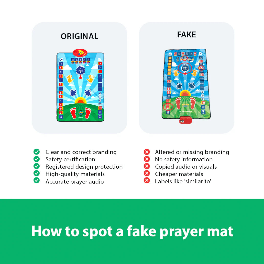 Tapis de Prière Interactif Intelligent pour Enfant - Bleu