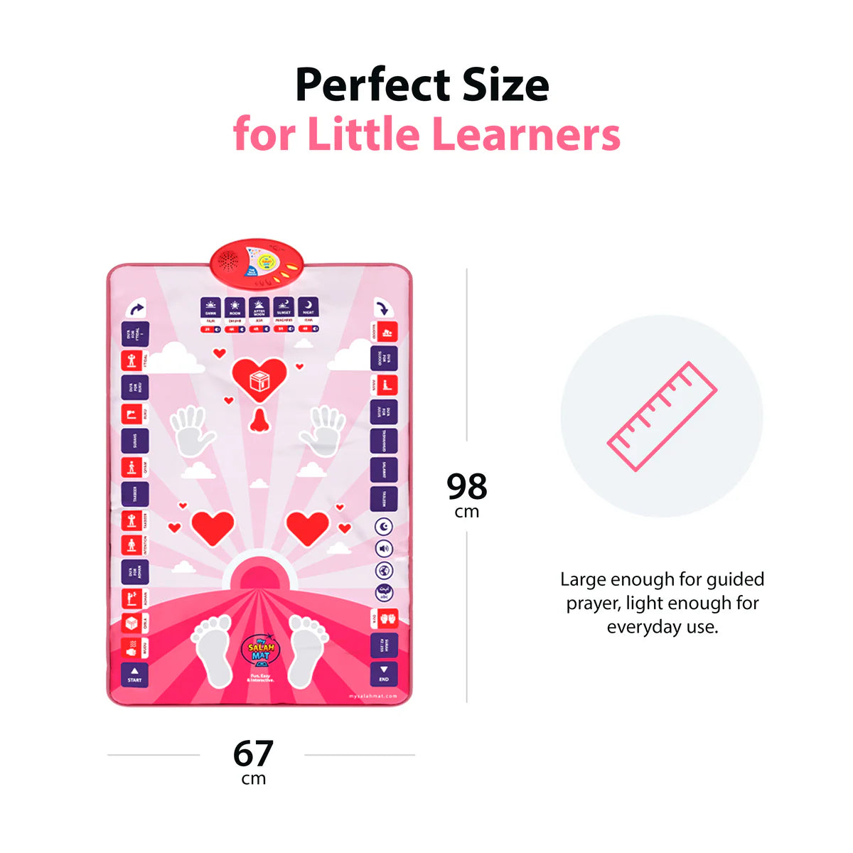 Tapis de Prière Interactif Intelligent pour Enfant - Rose