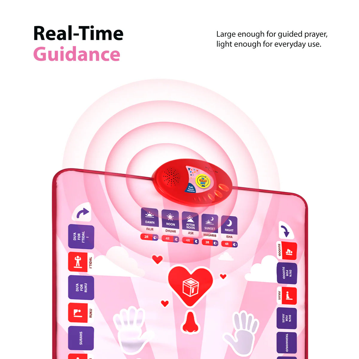 Tapis de Prière Interactif Intelligent pour Enfant - Rose