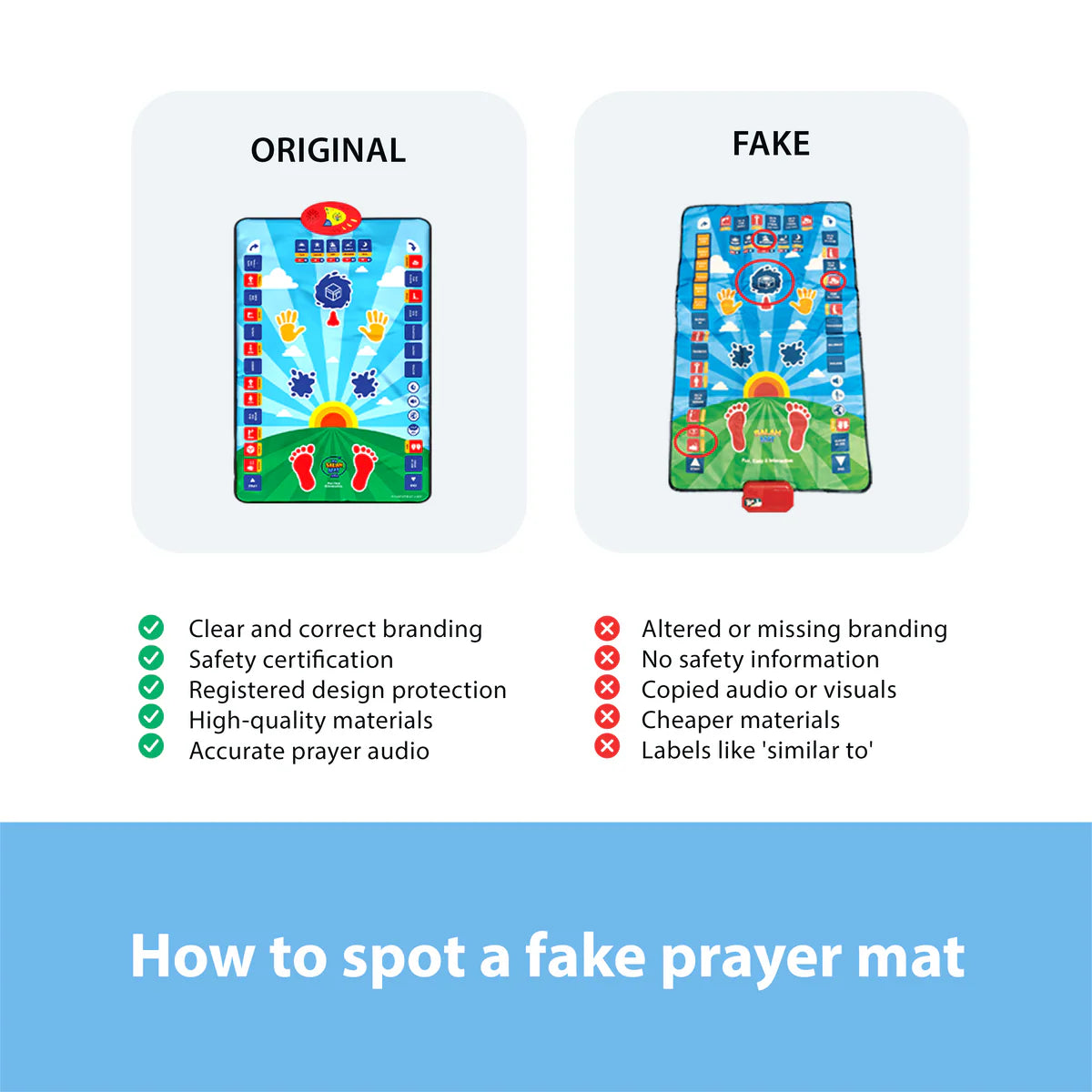 Tapis de Prière Interactif Intelligent pour Enfant - Rose