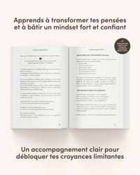 Livre Muslima Mindset Reset de Muslima Glow, guide de transformation islamique pour femmes, avec couverture et titre visible.