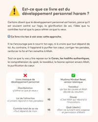 Livre Muslima Mindset Reset de Muslima Glow, guide de transformation islamique pour femmes, avec couverture illustrée.