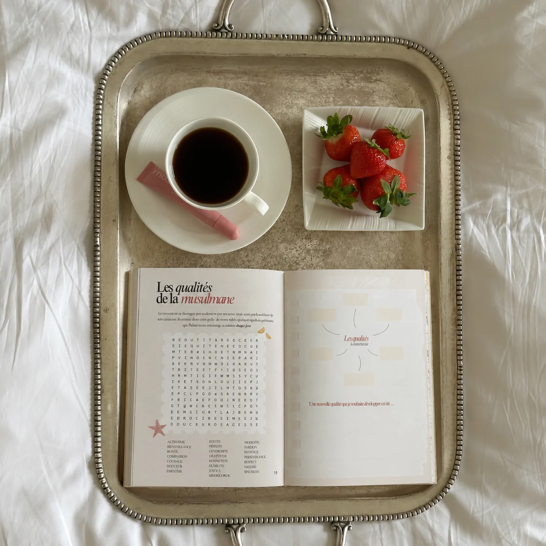 carnet Les Traces De L’Été de Qalbeen avec activités, jeux et journaling