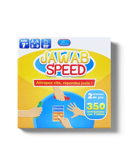 Jeu éducatif Jawâb Speed d'Orientica avec 350 questions vrai/faux pour enfants, jeu islamique interactif et amusant.