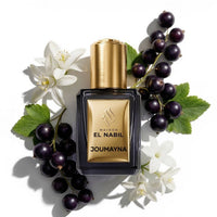 Parfum Nabil Roll-On Joumayna 5ml, flacon en verre avec applicateur à bille, parfum floral oriental aux fruits éclatants et aux fleurs blanches.