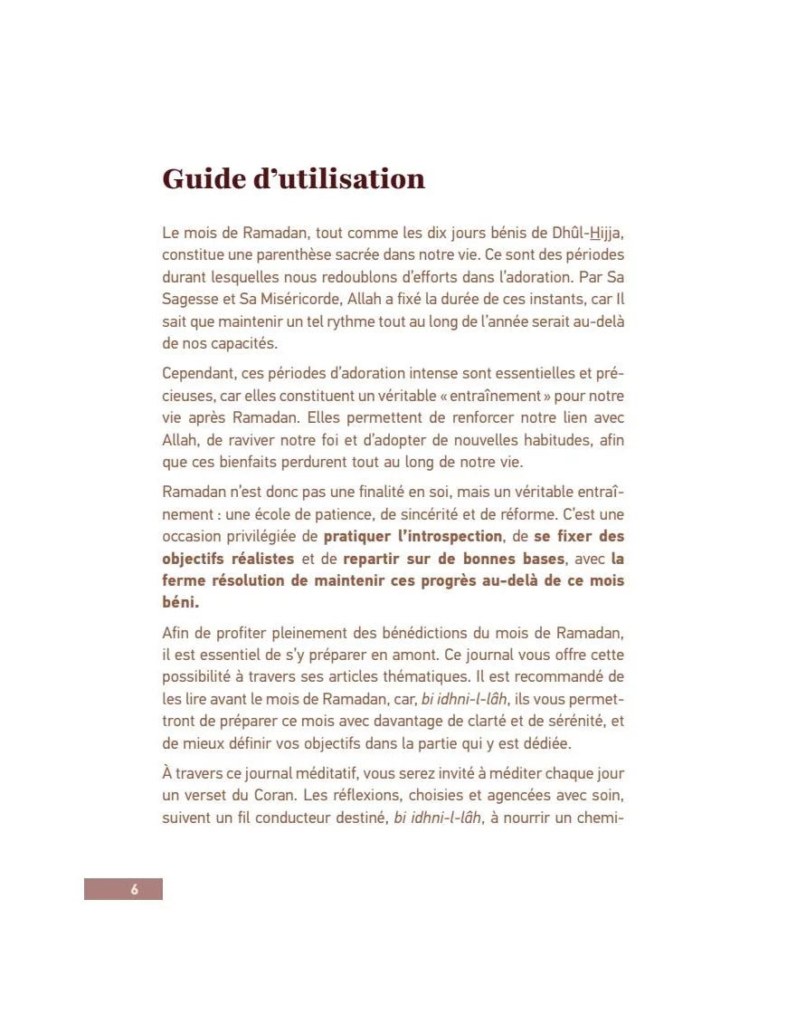 Meditative Ramadan journal by Al Bayyinah Edition, featuring elegant design and spiritual planning pages.