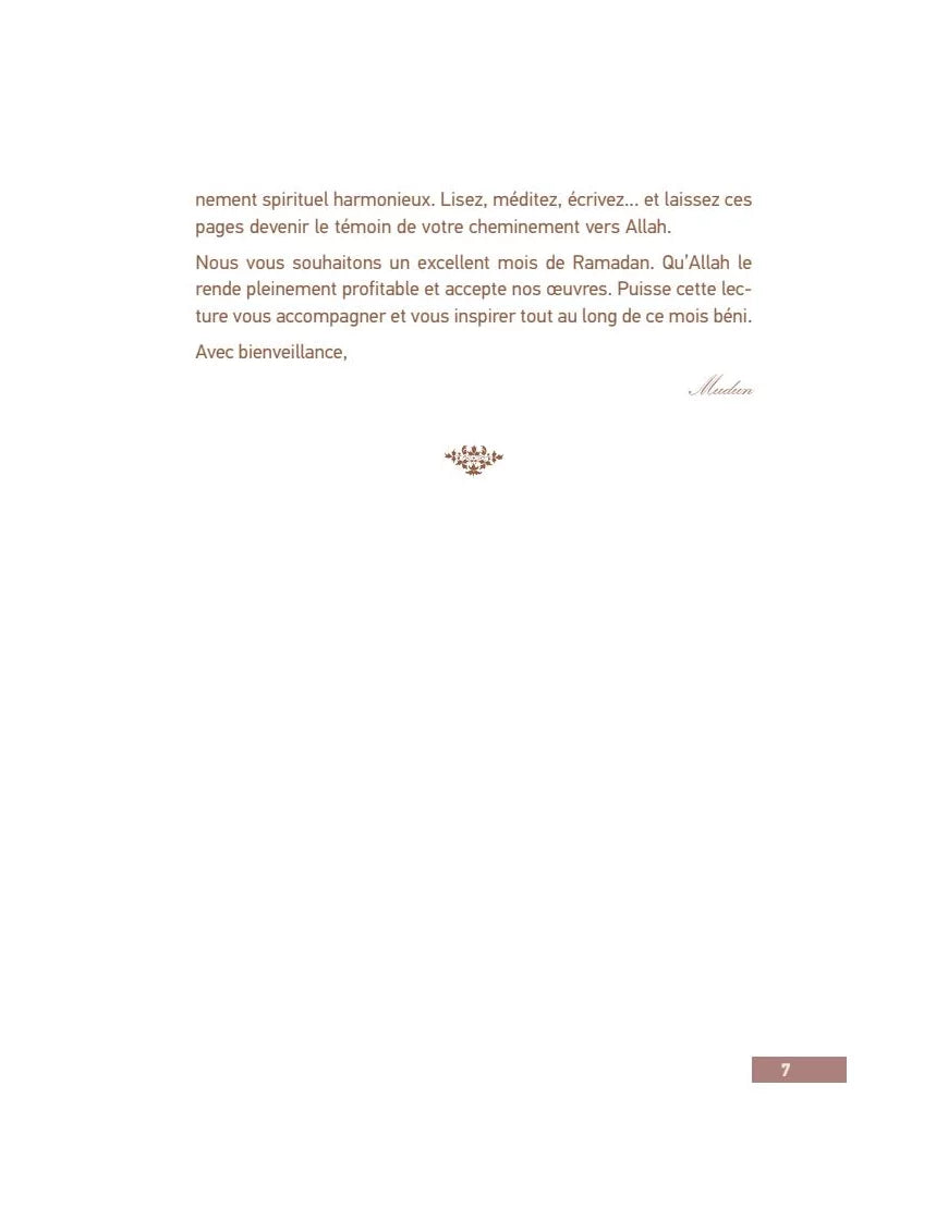 Méditatif Ramadan journal by Al Bayyinah Edition, featuring a spiritual planner design with elegant cover art.