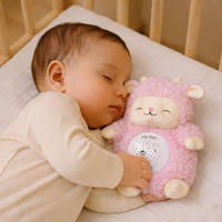 Doudou Kabchi Coranique Veilleuse bébé ISLATOYS en forme de mouton rose avec détecteur de pleurs et sons coraniques interactifs.