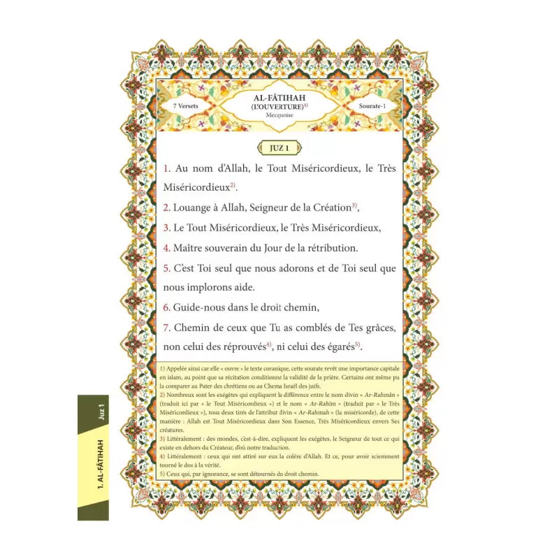 Coran Ibn Badis arabe français Hafs en cuir avec traduction et règles de Tajwid, format 21x15cm, couverture élégante