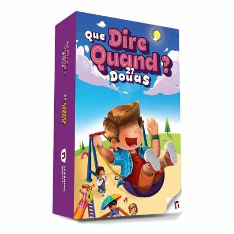 Jeu éducatif Learning Roots "Que Dire Quand ?" avec 27 cartes mémo illustrées pour apprendre en s'amusant.