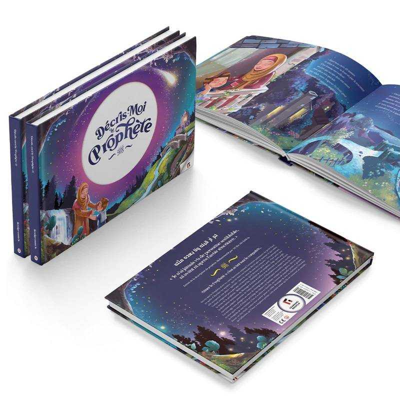Livre pour enfants "Décris-moi le Prophète ﷺ" de Learning Roots, couverture avec illustrations colorées et titre visible.