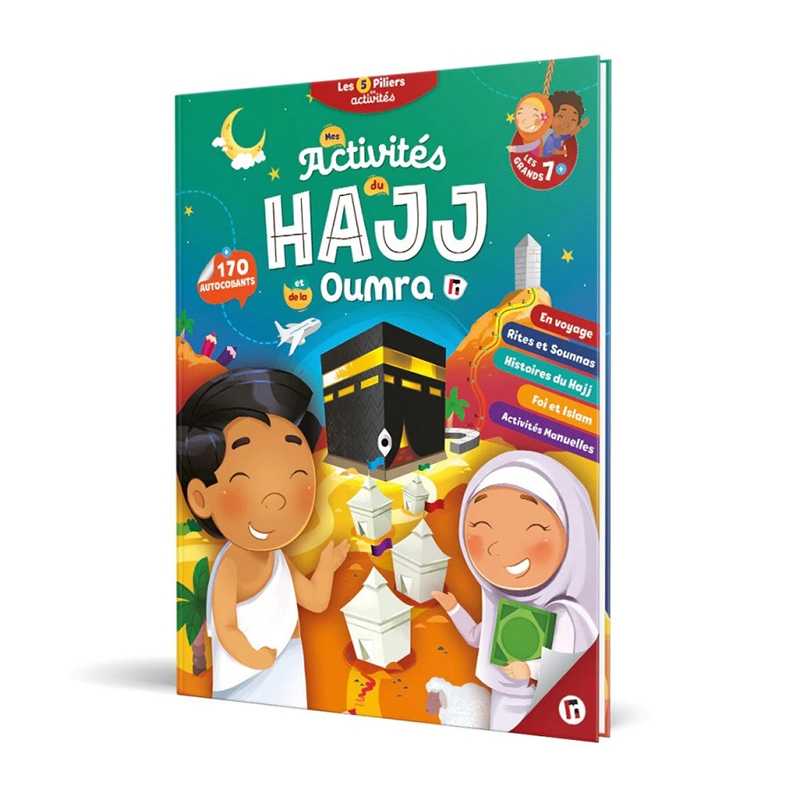 Livre pour enfants Learning Roots sur les activités du Hajj et de la Oumra, destiné aux enfants de 7 ans et plus.