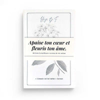 Livre "Apaise Ton Cœur et Fleuris Ton Âme" de Lilya B.F, couverture colorée avec des illustrations florales.