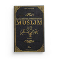 Bilingual two-volume book titled L'Abrégé de l'Authentique de Muslim by Imam Al-Mundhiri, published by Maison D'Ennour.