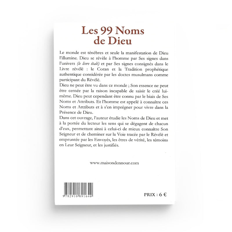 Livre "Les 99 Noms de Dieu" de Muhammad Iqbal Siddiqi, par Maison D'Ennour, couverture avec titre et illustrations.