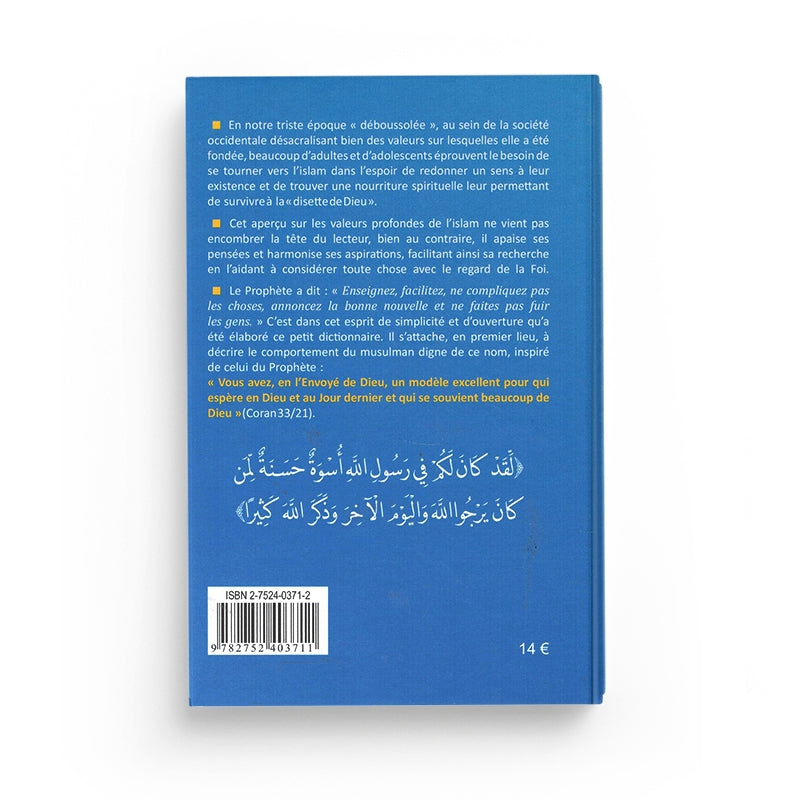 Livre Petit Dictionnaire de l'Islam pour qui Espère en Dieu de Yacoub Roty, publié par Maison D'Ennour, couverture illustrée.
