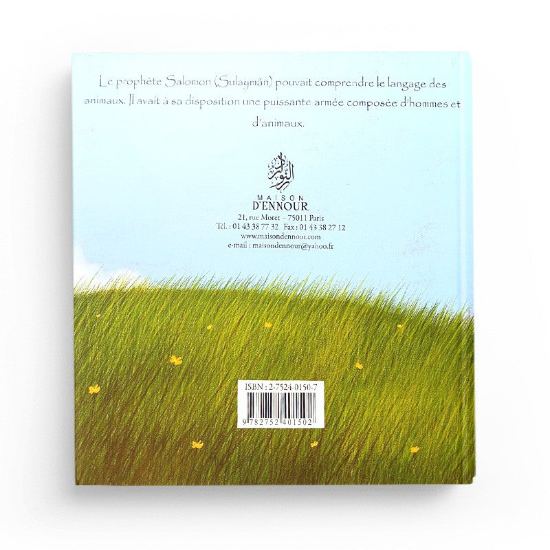 Livre pour enfants Maison D'Ennour Le Prophète Salomon (Sulaymân) avec couverture illustrée, destiné à l'apprentissage religieux.
