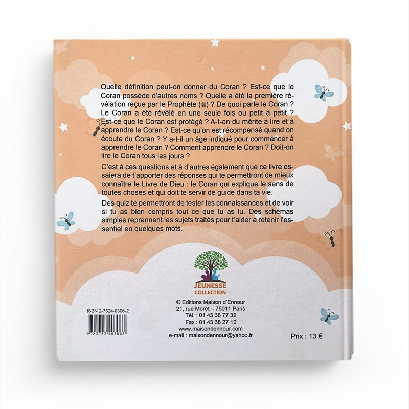 Livre pour enfant "Que sais-tu du Coran?" d'Abderrazaq Mahri, illustré, publié par Maison D'Ennour, couverture colorée.