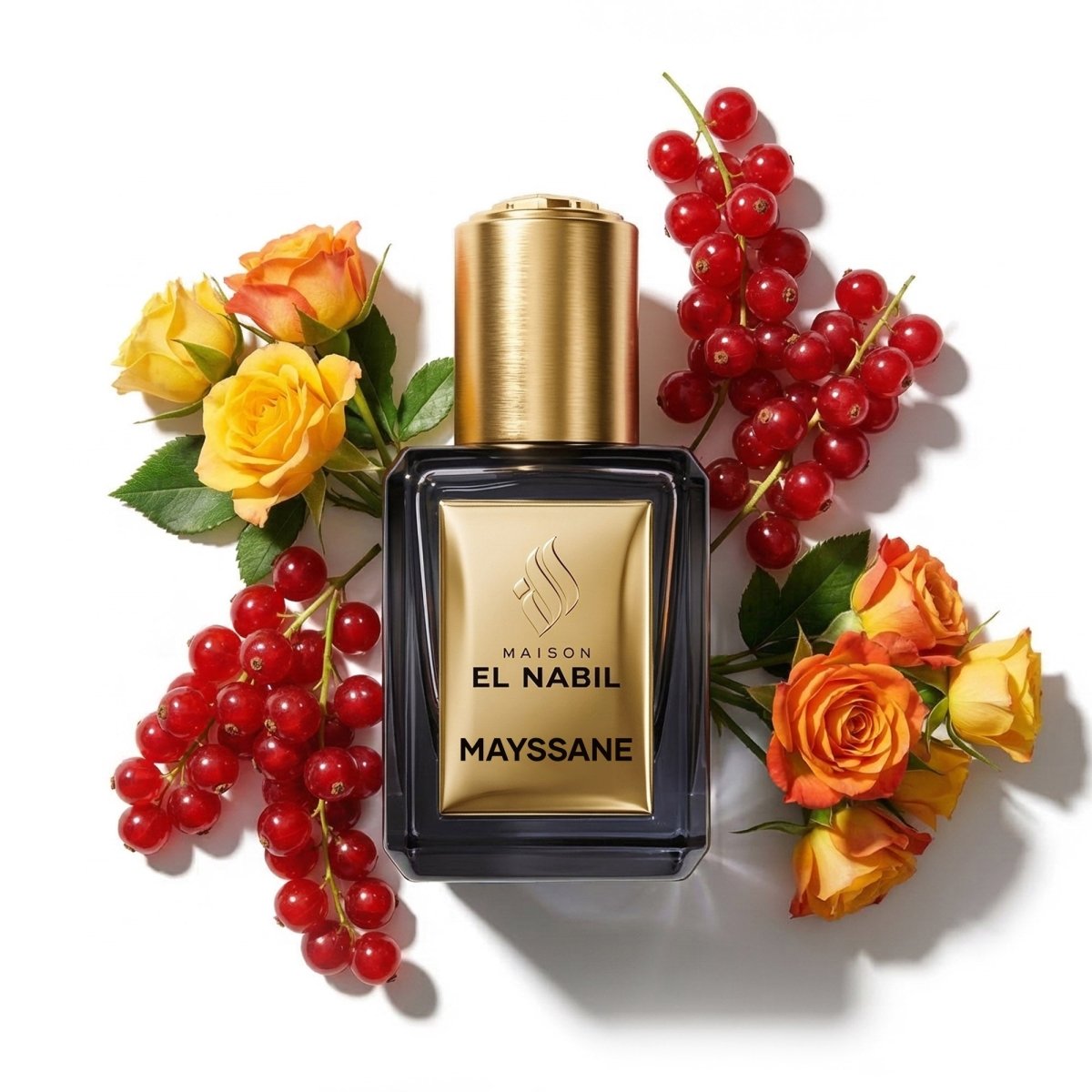 Parfum Nabil Roll-On Musc Mayssane de 5ml, flacon élégant avec applicateur roll-on, parfum oriental et envoûtant.