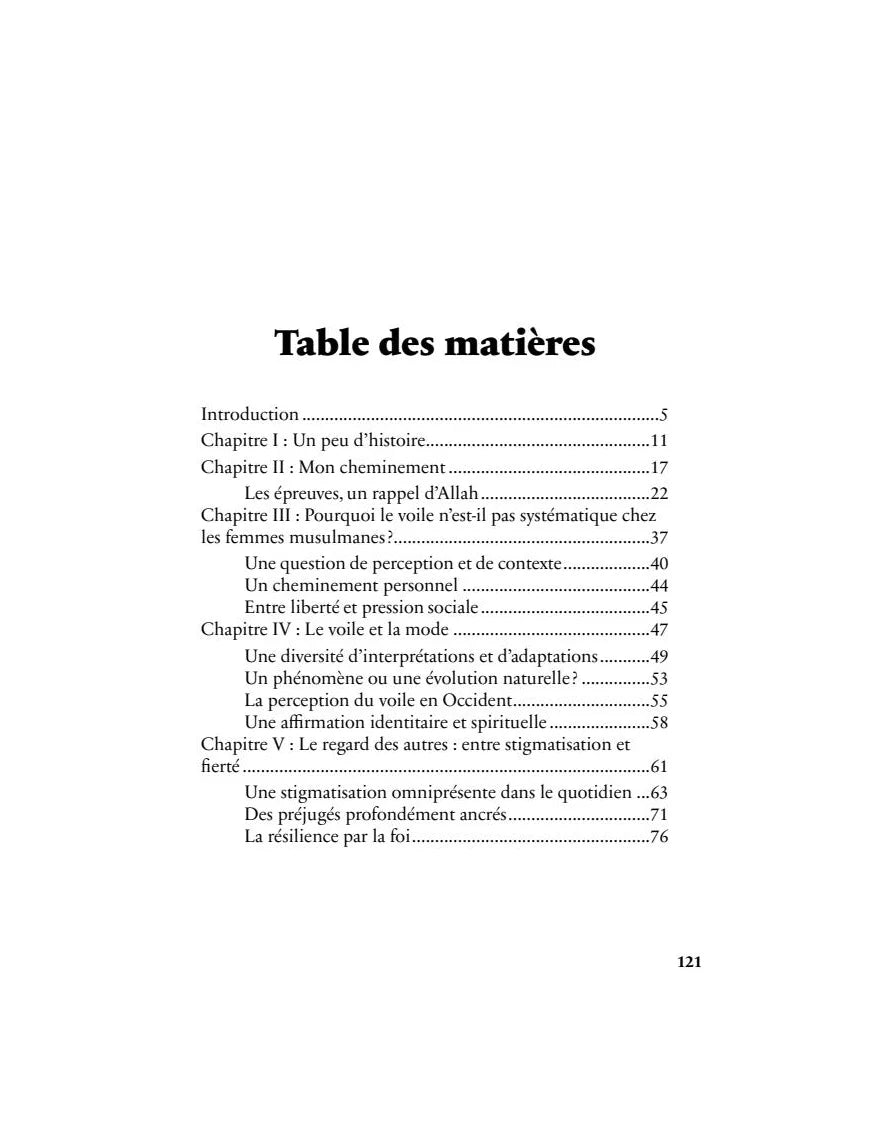 Livre "Mon Voile Mon Identité" d'Héritage Édition avec couverture illustrée, racontant des témoignages et parcours personnels.