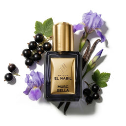 Parfum Nabil Roll-On Musc Bella 5ml, flacon en verre avec applicateur à bille