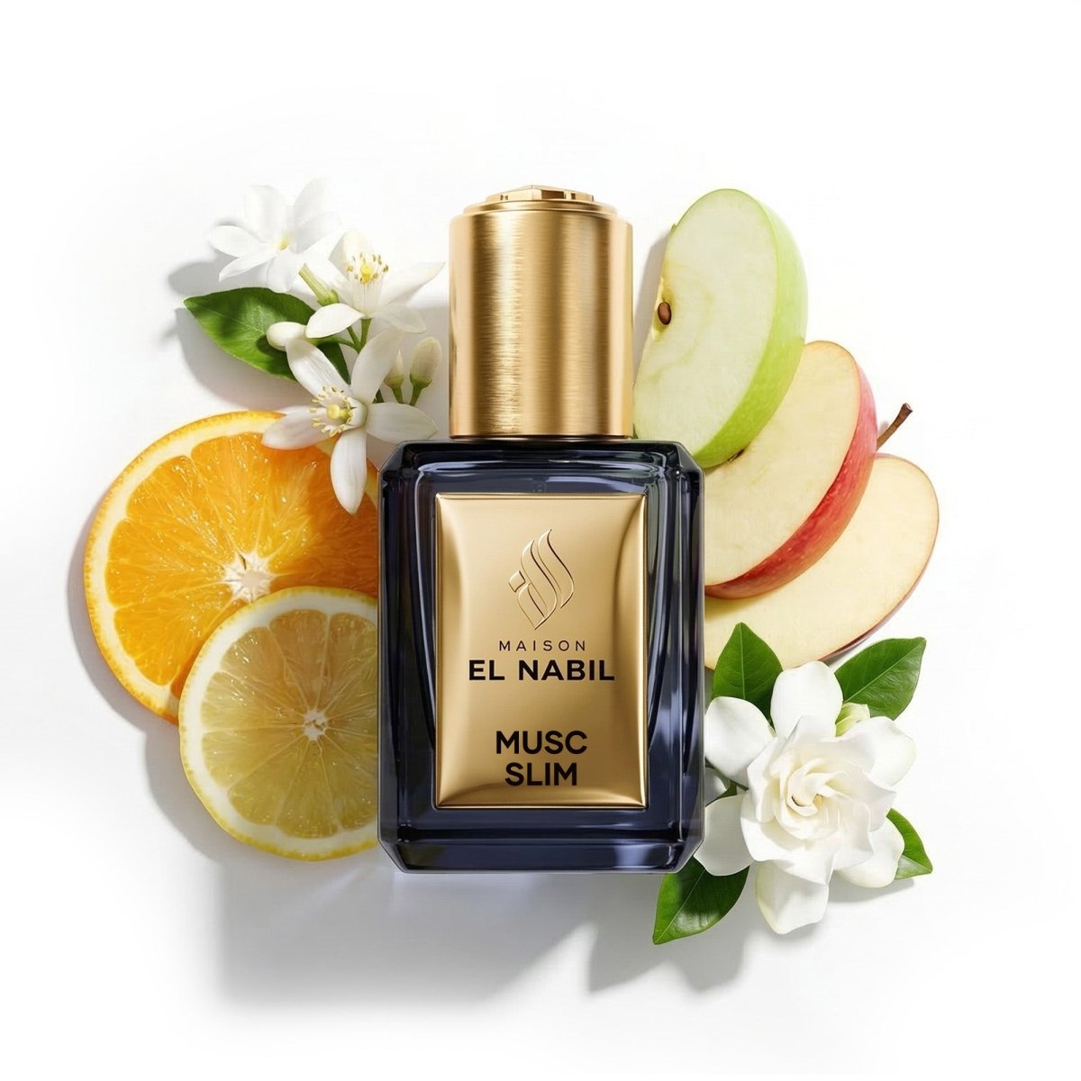 Parfum Nabil Roll-On Musc Slim 5ml, flacon en verre avec applicateur à bille