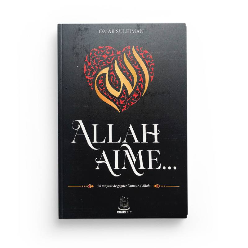 Livre Allah aime… de Omar Suleiman, publié par Muslim City, couverture avec titre en arabe et design sobre.
