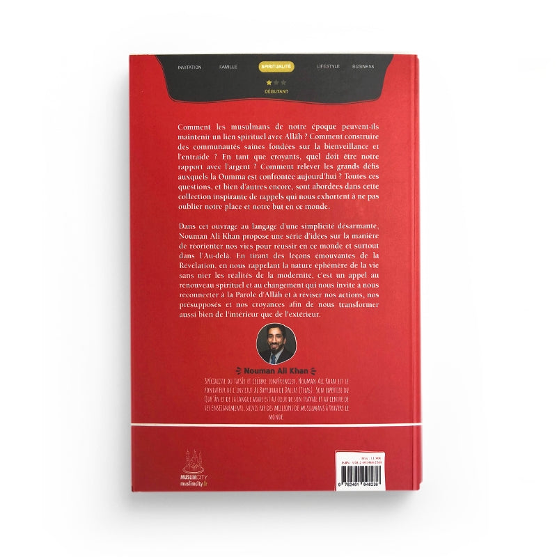 Livre "Fais Revivre Ton Cœur" de Nouman Ali Khan, publié par Muslim City, couverture avec titre et design élégant.