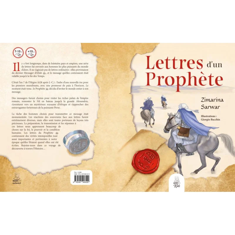 Livre pour enfant "Lettres d'un Prophète" de Zimarina Sarwar, couverture illustrée avec titre visible, publié par Muslim City