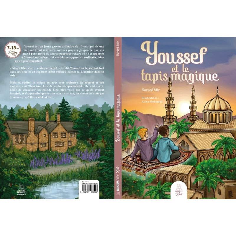 Livre pour enfant "Youssef et le Tapis Magique" de Naveed Mir, illustré, édition Muslim City, couverture colorée et attrayante.