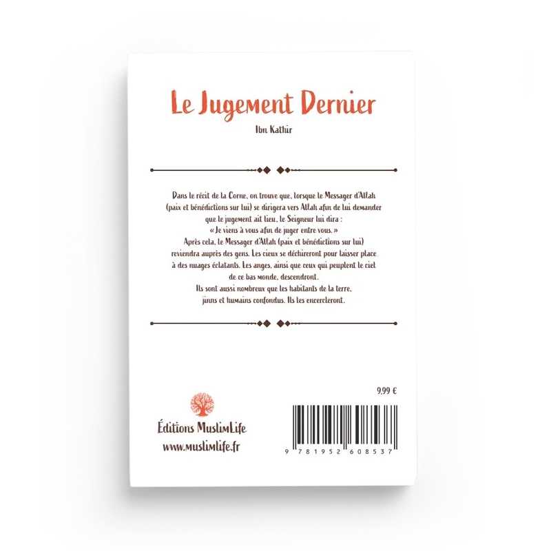 Livre "Le Jugement Dernier" d'Ibn Kathir, édition Muslim Life, couverture avec titre et illustrations symboliques.