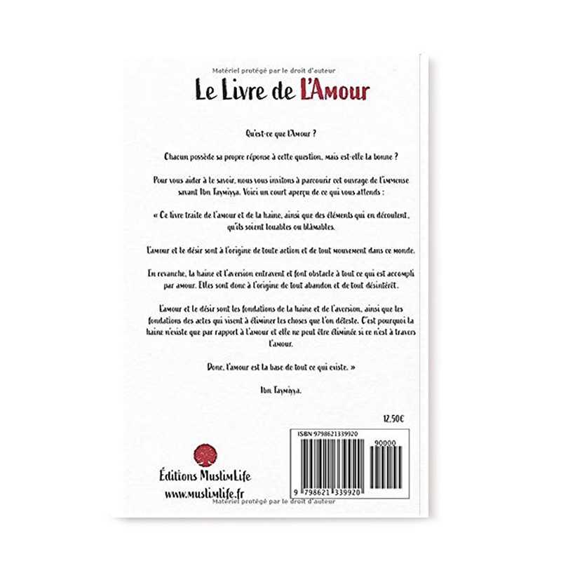 Livre "Le Livre De L'Amour" d'Ibn Taymiyya, ouvrage de Muslim Life, avec couverture illustrée et titre visible.