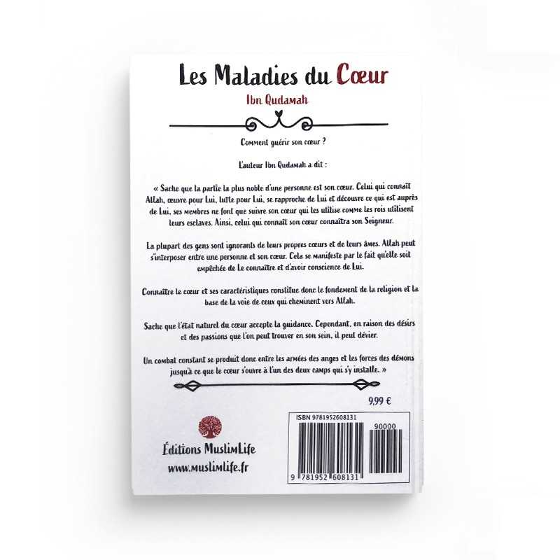 Livre "Les Maladies du Cœur" d'Ibn Qudamah, publié par Muslim Life, avec couverture illustrée en français.
