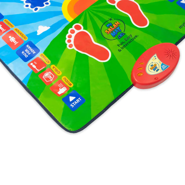 Tapis de prière interactif intelligent pour enfant My Salah Mat, jeu électronique avec couleurs et lumières éducatives.