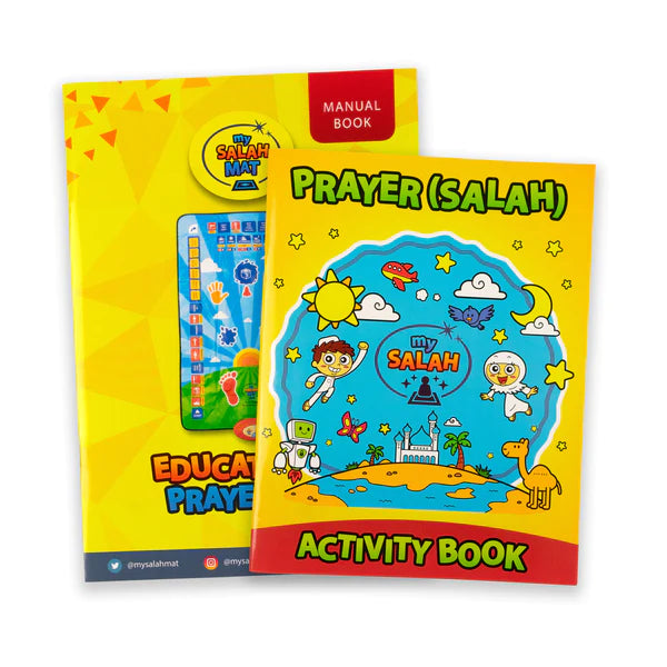 Tapis de prière interactif intelligent pour enfant My Salah Mat, avec écran et boutons colorés, conçu pour l'apprentissage religieux.