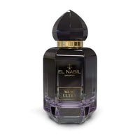 Parfum Musc Ultra Nabil, Eau de Parfum, flacon de 65ml avec design élégant et étiquette noire.