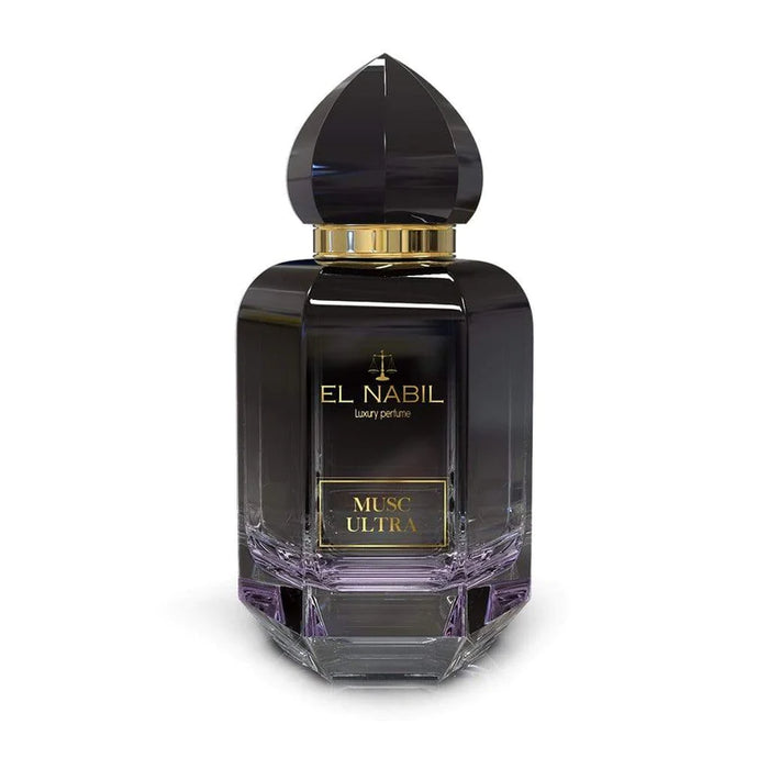 Parfum Musc Ultra de Nabil, Eau de Parfum, flacon de 65 ml, avec design élégant et étiquette distinctive.