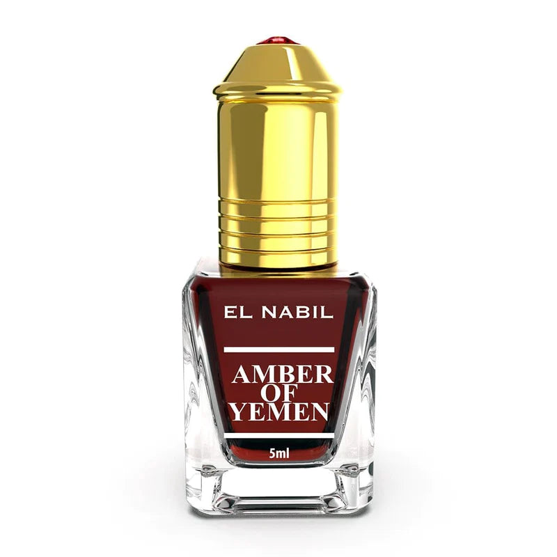 Roll-on Nabil Amber of Yemen, parfum de 5 ml avec flacon élégant, concentré de parfum oriental et chaleureux.