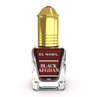 Parfum Nabil Roll-On 5ml Black Afghan, flacon portable avec capuchon noir, parfum oriental et boisé, pour une fragrance délicate