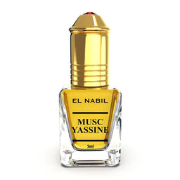 Roll-on parfum Nabil Musc Yassine 5ml, flacon élégant avec concentration d'huile parfumée pour une fragrance envoûtante.