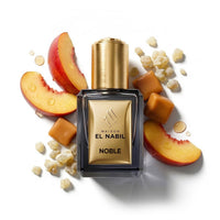 Parfum Nabil Roll-On Noble 5ml, flacon en verre avec applicateur à bille, parfum floral gourmand au jasmin, à la vanille et à l'ambre.