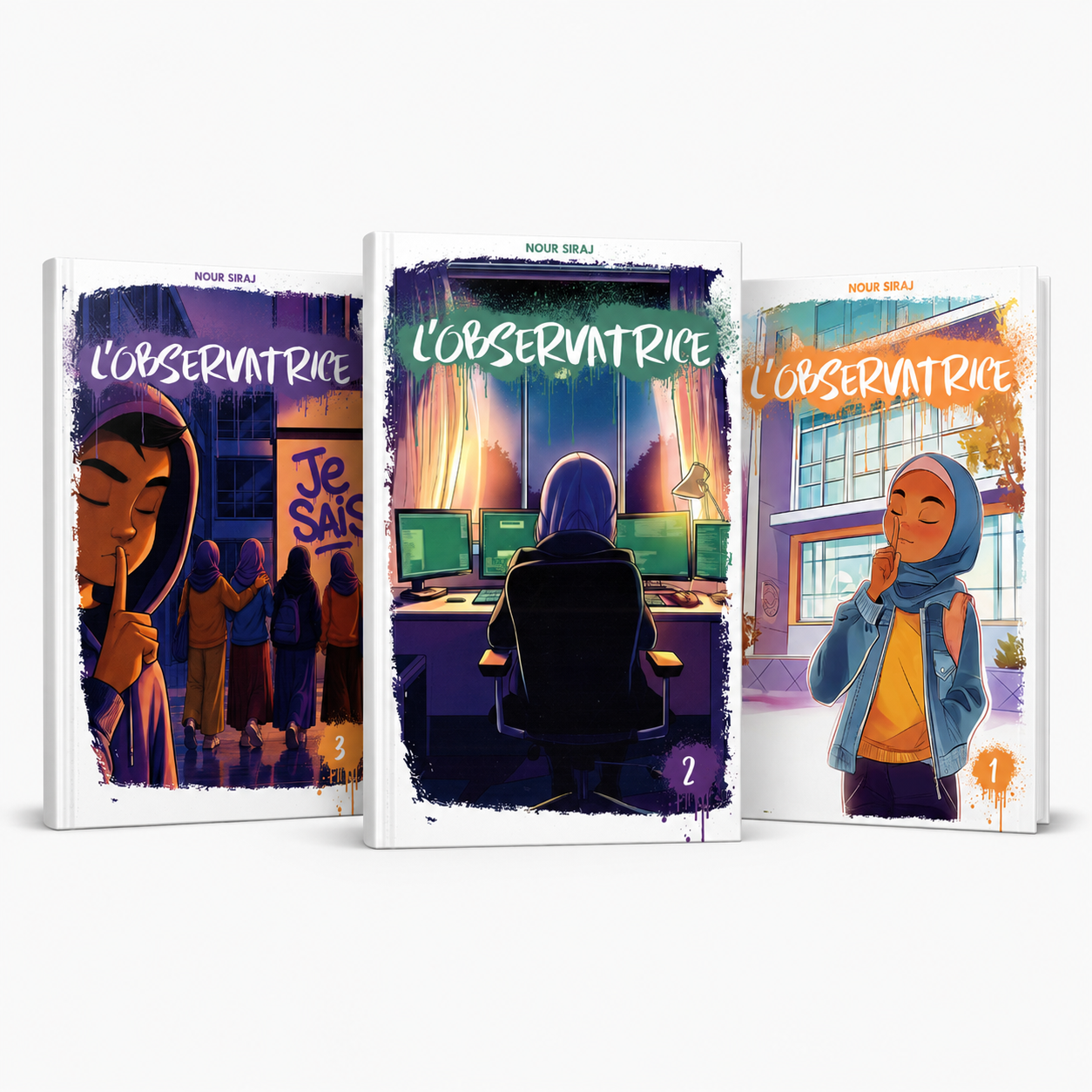Pack L’Observatrice tomes 1 à 3 de Nour Siraj, romans jeunesse sur Aya, le collège et les secrets