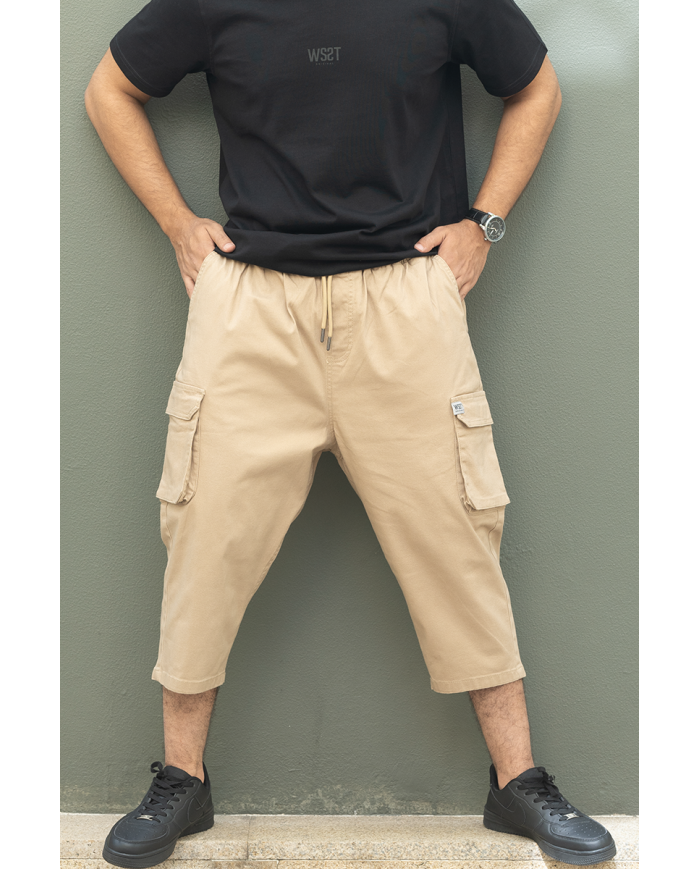 Pantalon sarouel cargo WASSAT pour homme en beige, kaki ou noir, vêtement confortable et stylé.