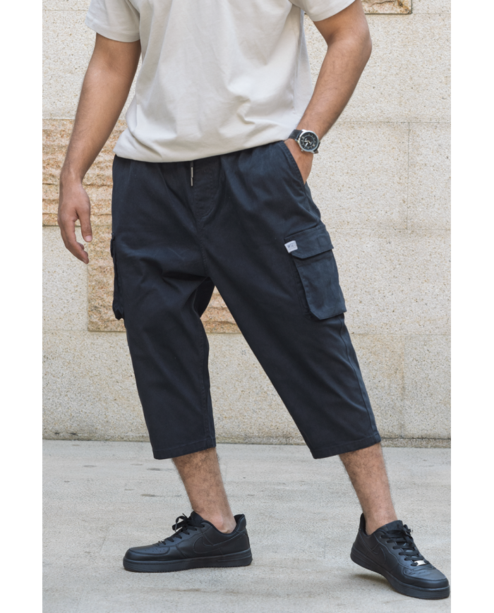 Pantalon sarouel cargo WASSAT pour homme en noir, kaki ou beige, tissu confortable, style décontracté et tendance.